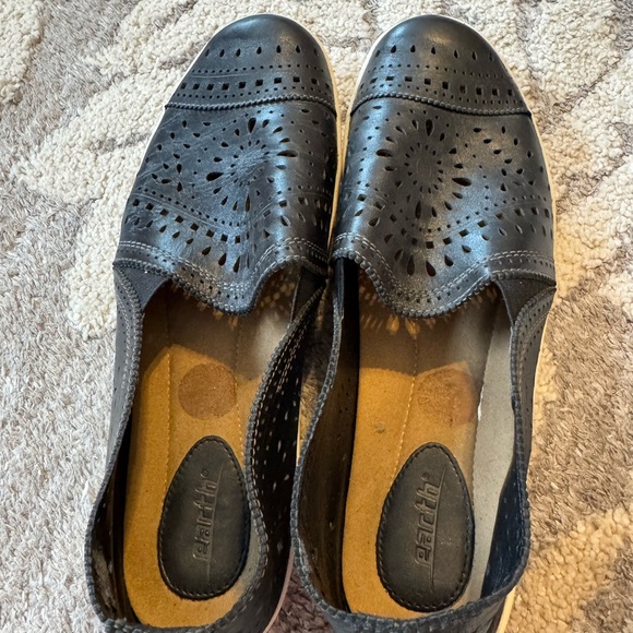 Earth Origins Shoes - Earth Black Perforated Slip-On Shoes